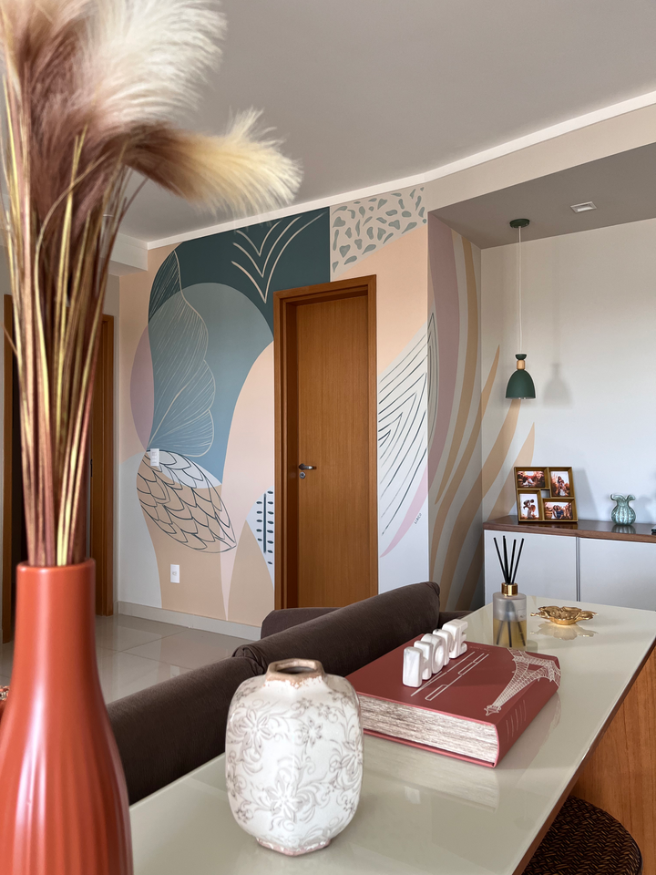 Estudo de arte aplicada à parede de um ambiente residencial